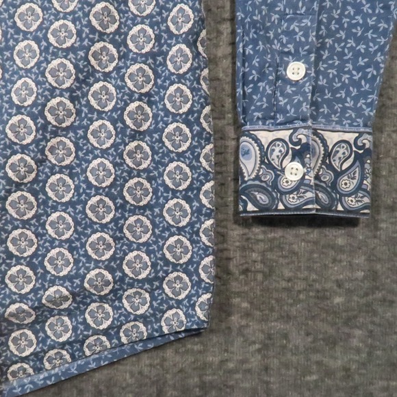 Vtg 90s Vera Bradley Shirt  S Blue Mixed Paisley Print USA Coastal Boho Preppy - Picture 6 of 9